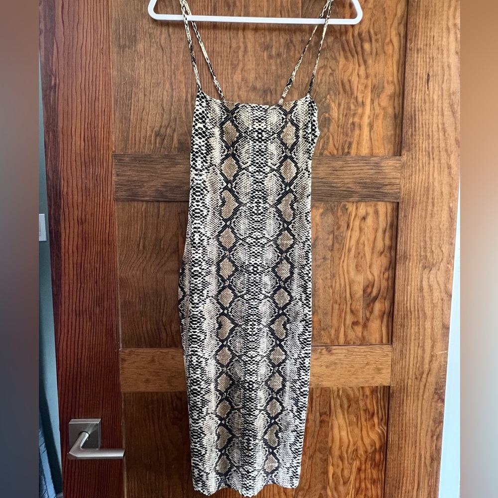 Renamed Python print body con slip dress Size M. NWT